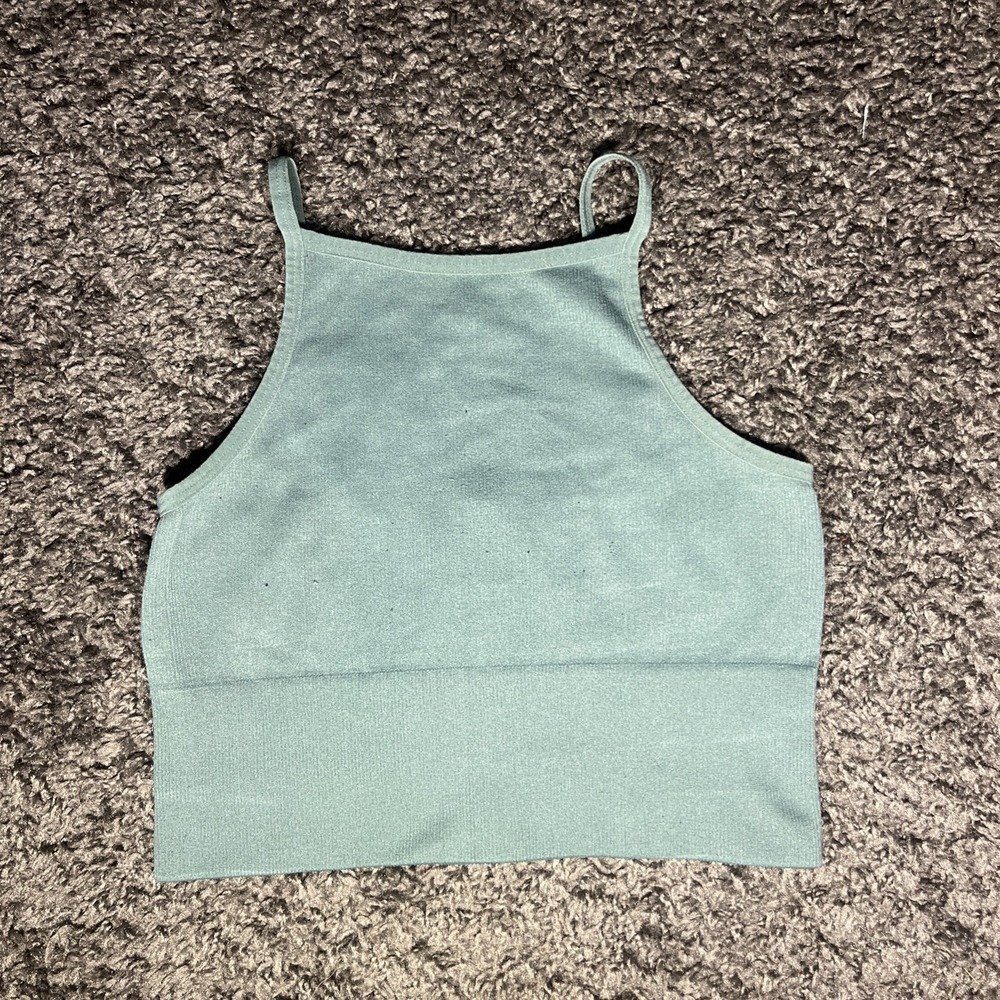 Dynamic Seamless Apparel One Size Blue/Green Crop Top Adjustable Straps